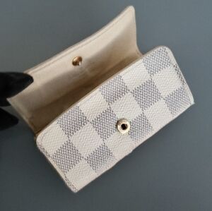 Louis Vuitton White Damier Azur Key Holder Waller